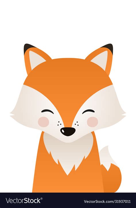 Cute Fox Woodland Forest Animal Royalty Free Vector Image