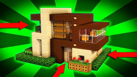 Modern houses use often use numerous unadorned white concrete surfaces on the outside of the house to give it a pristine feel. Minecraft: How to Build a Modern Wooden House Tutorial (#1 ...
