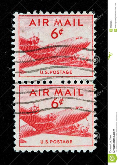 Us Air Mail Stamp Editorial Stock Image Image Of Snail