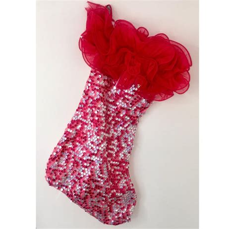 Red Sequin Christmas Stocking Etsy