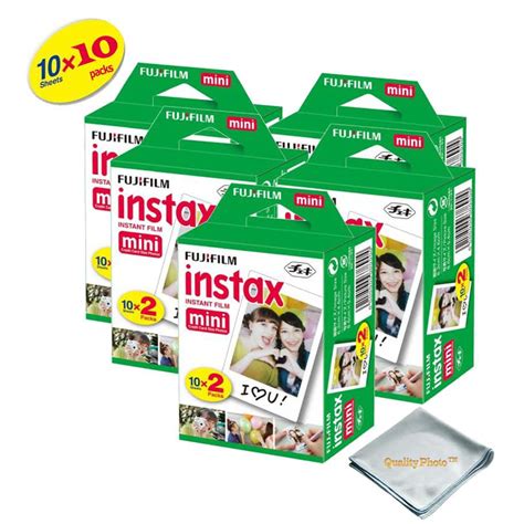 Fujifilm Instax Mini 9 Instant Film 10 Pack 100 Sheets White For Fujifilm Instax Mini 9