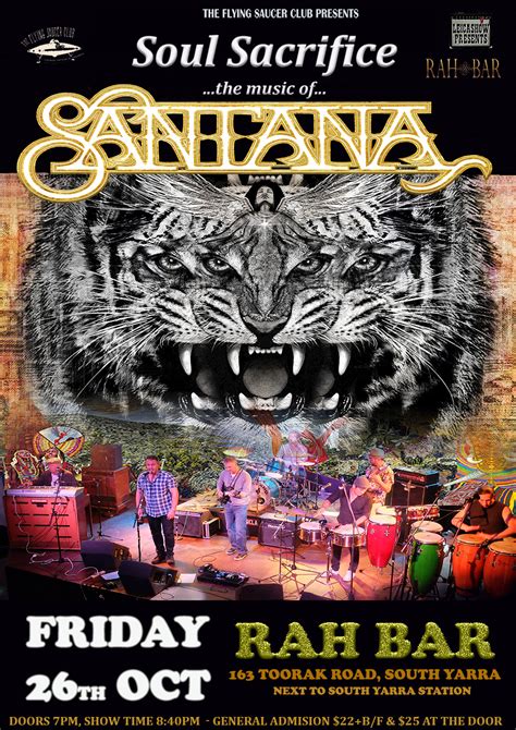 Soul Sacrifice The Music Of Santana Rah Bar South Yarra Flying Saucer Club