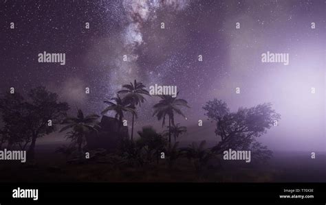 4k Astro Of Milky Way Galaxy Over Tropical Rainforest Stock Photo Alamy