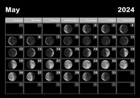 Mayo 2024 Calendario Lunar Ciclos Lunares Fases Lunares Foto Premium