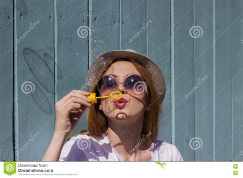 Girl Blowing Bubbles Stock Image Image Of Playing Blowing 74059257