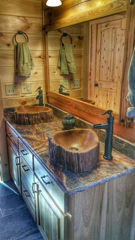 With multiple finish types and an optional okoume wooden board accessory, this sink has it all! Custom Concrete wood log sink tree basin vessel vanity bathroom decor art rustic cabin wood ...