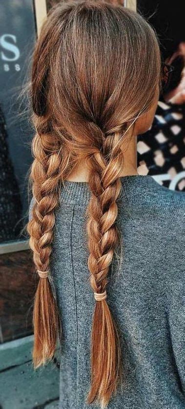 Some people end up having to cut their hair after leaving braids on for too long. Wonderful double braids on long brown hair # pigtail ...