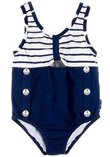 Le Top Little Girls Sail Away Navy White Stripe Nautical Buttons 1pc
