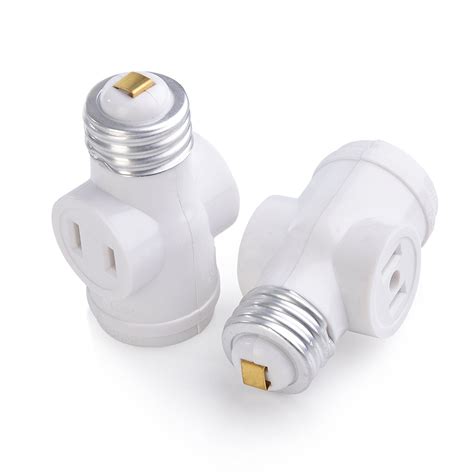 Cable Matters Light Bulb Socket Adapter With X Ac Outlets In White My