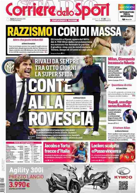 Gratis 7 giorni poi a settimana solo 3,99€. Prima pagina dei quotidiani: Corriere dello Sport ...