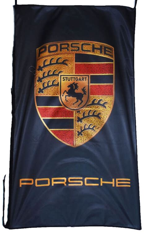 Porsche Vertical Black Flag Banner 5 X 3 Ft 150 X 90 Cm Flags
