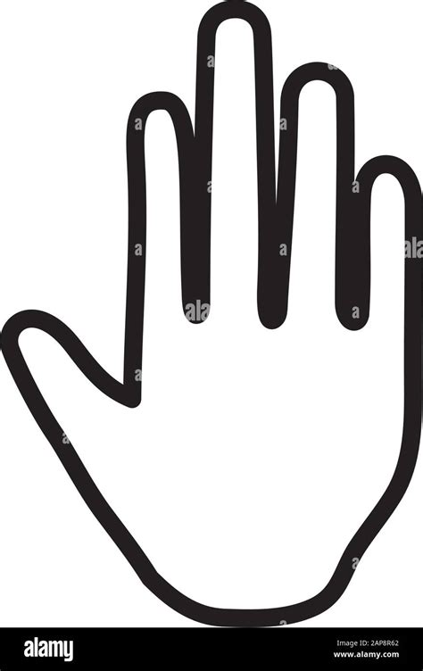 Human Hand Showing Five Fingers Stop Gesture Icon Vector Illustration