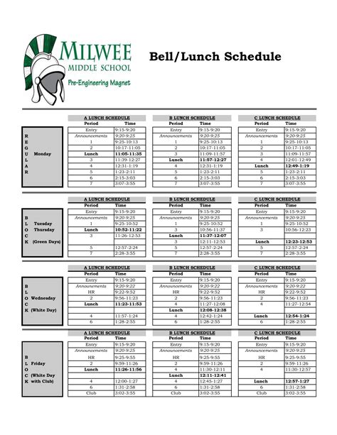 Lunch Schedule How To Create A Lunch Schedule Download This Lunch
