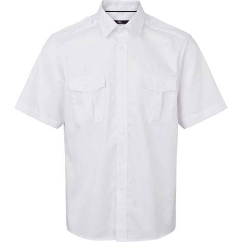 White Palermo Pilot Shirt Short Sleeves Uniforms By Olino
