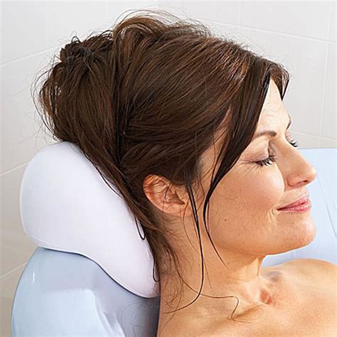 the head and neck supporting bath pillow hammacher schlemmer bathtub pillow bath pillows