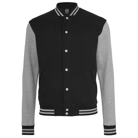 Køb Urban Classics 2 Tone College Jacket Black Grey