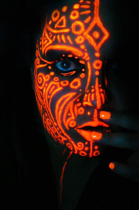 Neon Queen Of Orange By Blackmagdalena On Deviantart Neon Face Paint