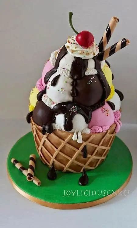 Icecream Themed Cake Tutorials Ice Cream Sundae Cake