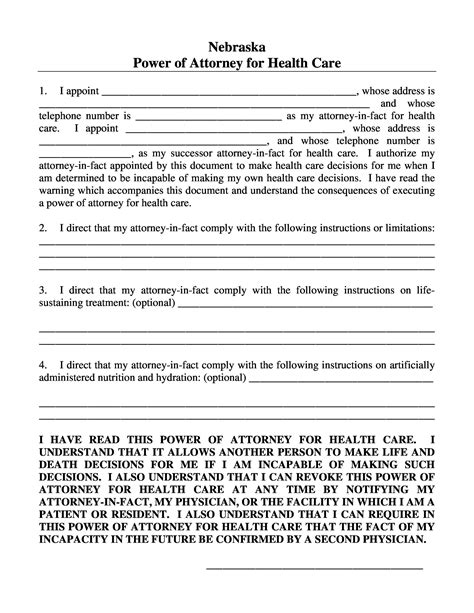 Free Printable Power Of Attorney Template Printable Templates