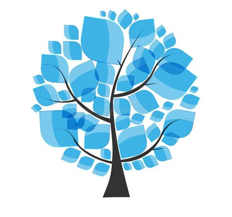 Beautiful Blue Tree On A White Background Vector Stock Vector