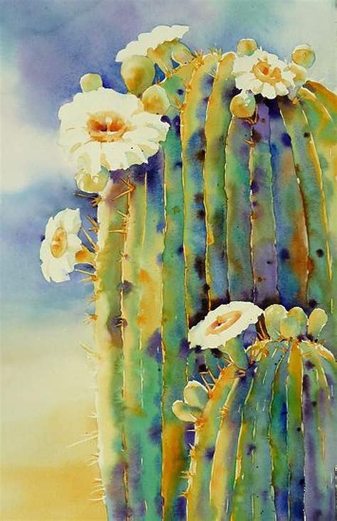 Saguaro Lightcatcher By Yvonne Joyner Watercolor Cactus Paintings