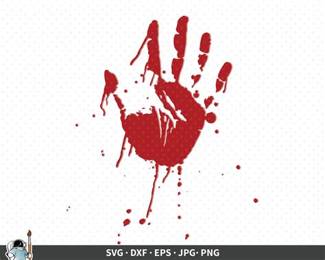 Bloody Hand Svg Hand Print Vector Bloody Hand Clipart Etsy
