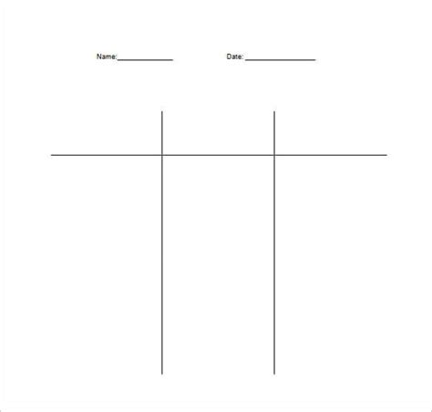 T Chart Template Free