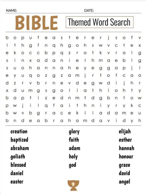 Printable Bible Characters Word Search Sheet 4 Free Download And