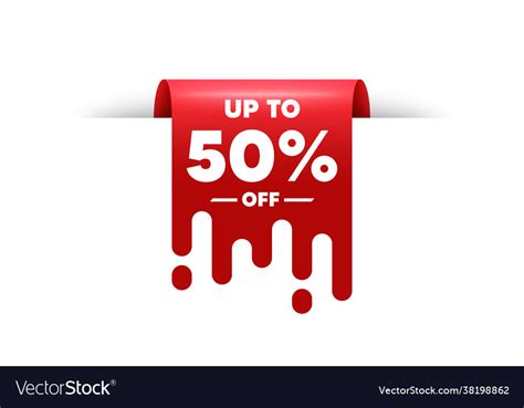 Up To 50 Percent Off Sale Discount Offer Price Vector Image