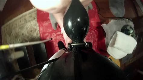 Submissive Husband Strapon With Extreme Inflatable Buttplug Redtube