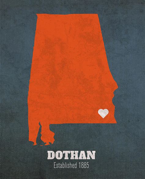 Dothan Alabama City Map Founded 1885 Auburn University Color Palette