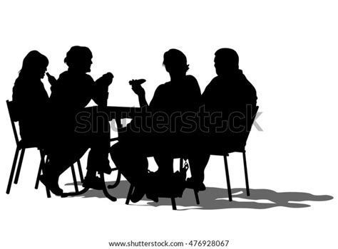 Silhouettes People Urban Cafe Illustrazione Stock 476928067 Shutterstock