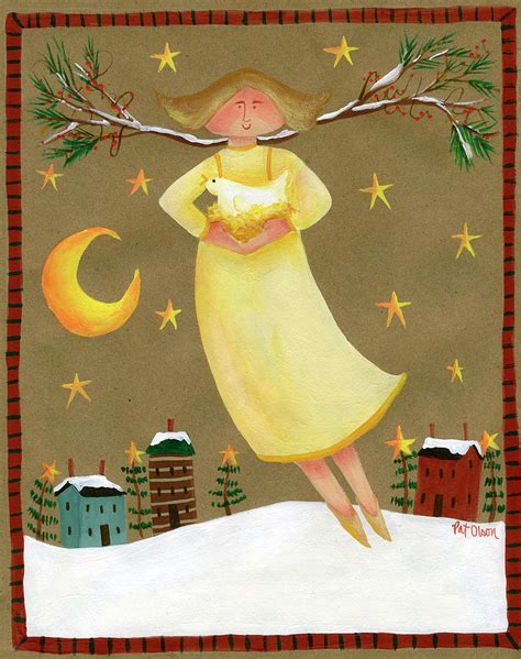 Folk Art Angel Painting By Pat Olson Fine Art And Whimsy Fine Art America