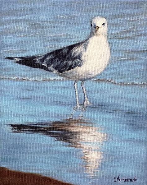 Daily Paintworks On Twitter Daily Paintworks Seagull On The Beach