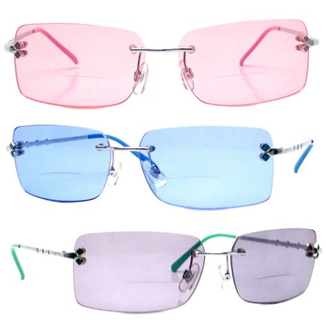New Design Rimless Unisex Trendy Bifocal Sun Reading Glasses ￡425 Remorques
