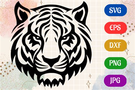 Tiger SVG EPS DXF PNG Silhouette Graphic By Creative Oasis