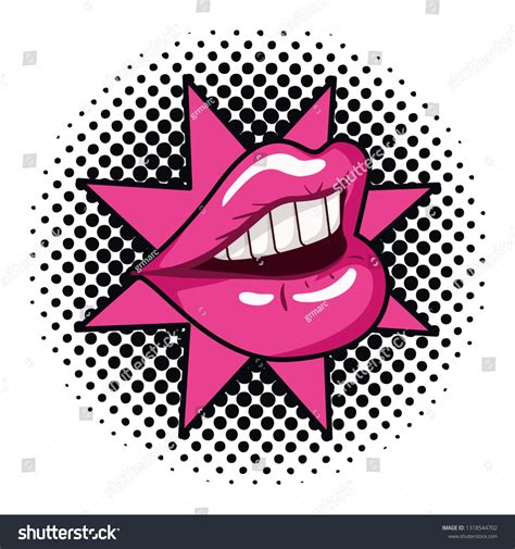 Female Mouth Pop Art Style Isolated Stock Vector Royalty Free 1318544702