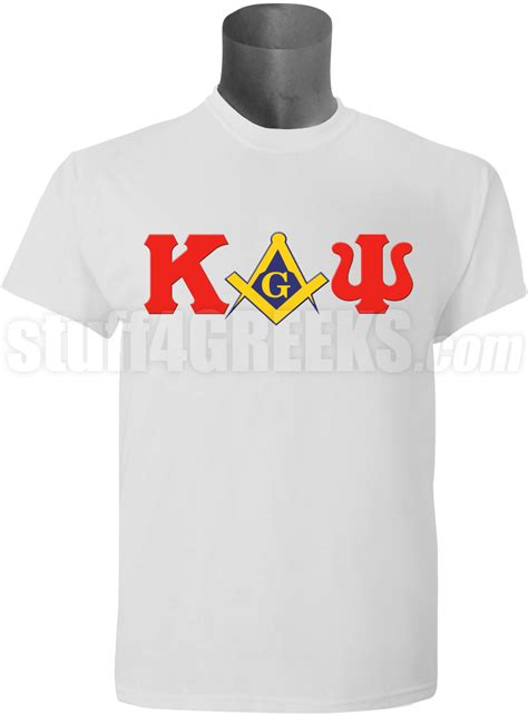 Kappa Alpha Psimason Square And Compass Screen Printed T Shirt White