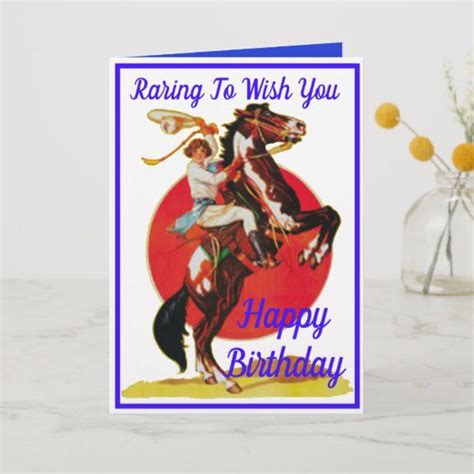 Western Cowgirl Horse Happy Birthday Holiday Card Happy