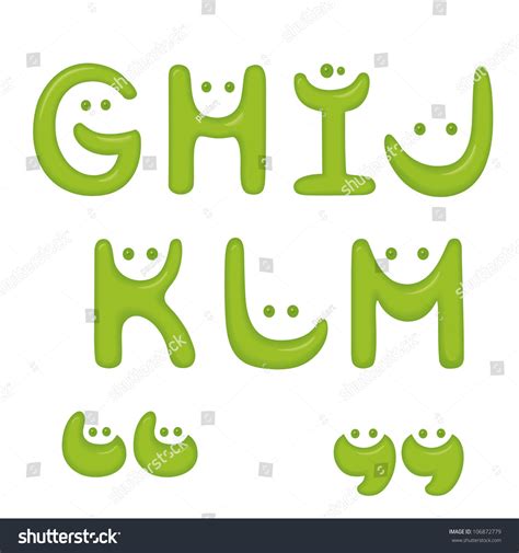 Green Smile Alphabet Letters G H Stock Vector 106872779 Shutterstock