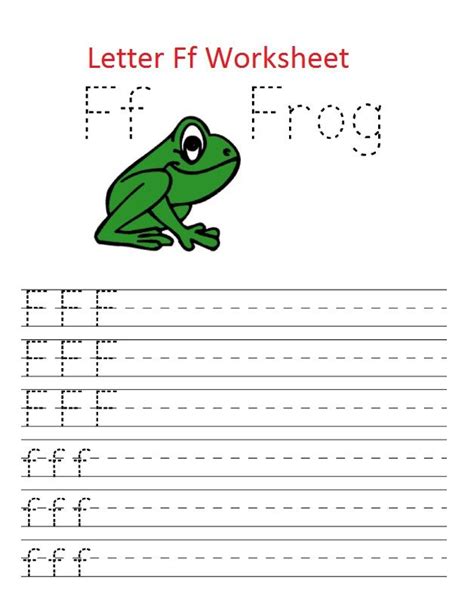 Letter F Worksheet For 1st Grade Preschool And Kindergarten