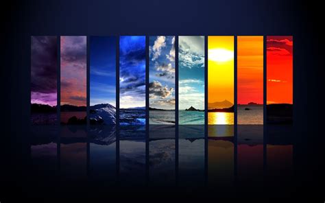 Wallpaper Landscape Painting Digital Art Reflection Sky Sunrise