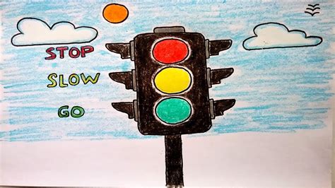 Today we are drawing a simple road safety poster. How To Draw Traffic Lights Easy For Kids Traffic Signals Traffic