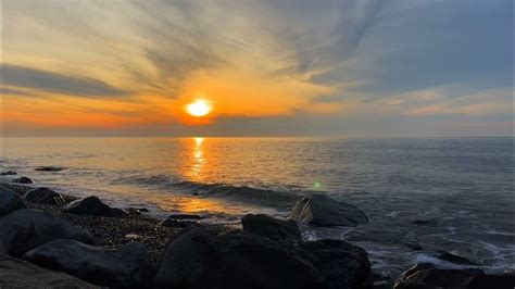Calmness Of The Sea Surface Gentle Waves And A Beautiful Sunset Youtube