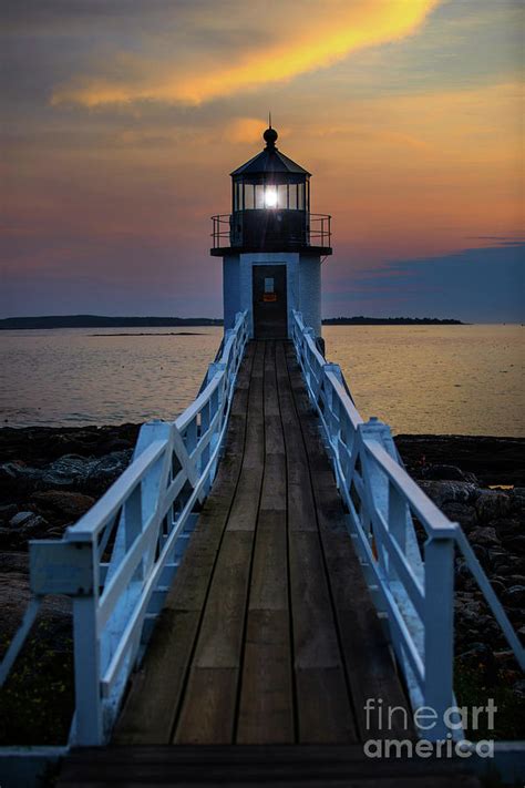 Marshall Point Lighthouse Port Clyde Maine At Sunset Photograph By