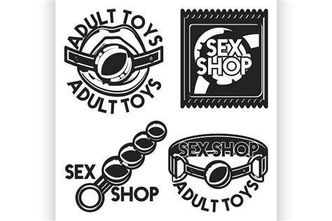 Vintage Sex Shop Emblem Pre Designed Illustrator Graphics ~ Creative