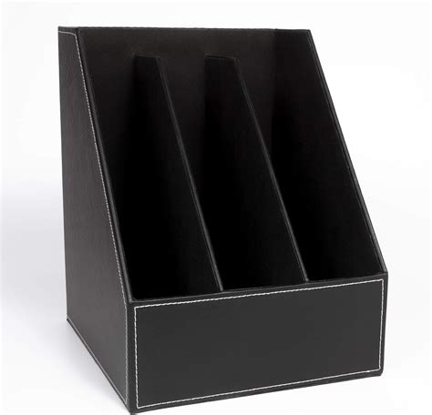 Ehc 3 Section Faux Leather Magazine Holders Frames File Dividers
