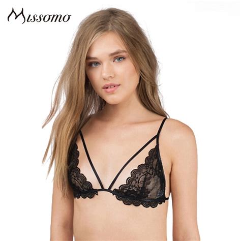 missomo female women solid color perspective floral lace ultra thin summer bra sweet erotic