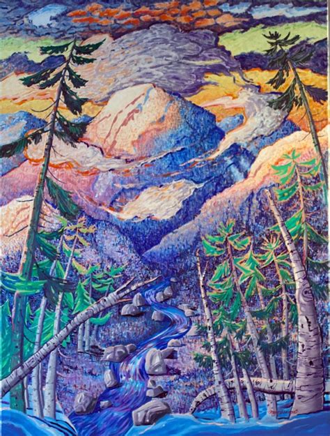 36 X 48 Oil Painting By Mark Verna Titled Adirondack Alpenglow