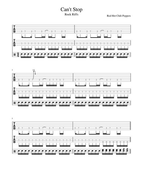 Can T Stop Red Hot Chili Peppers Sheet Music For Guitar Bass